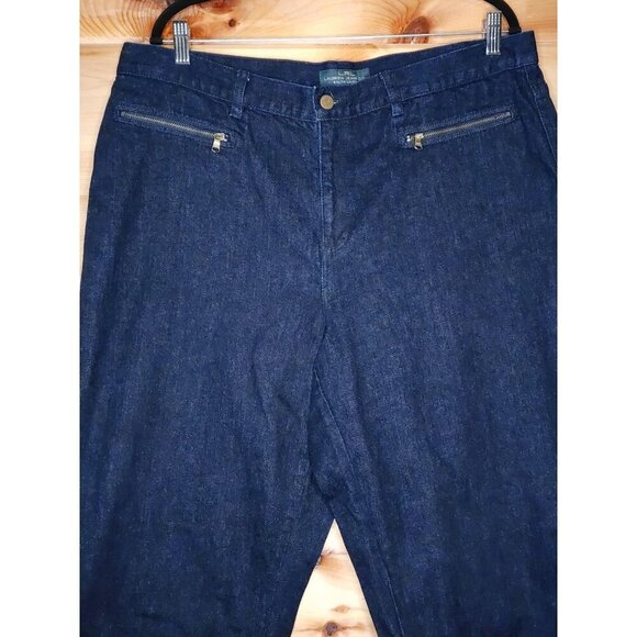 RALPH LAUREN LRL WOMENS BLUE STRETCH STRAIGHT LEG DENIM JEANS 16 - Picture 5 of 10